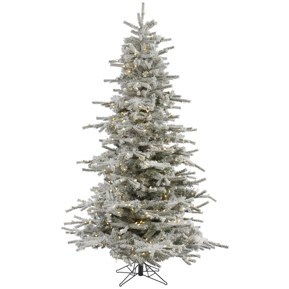 Flocked Sierra Fir Artificial Christmas Tree -  Vickerman, A861881LED