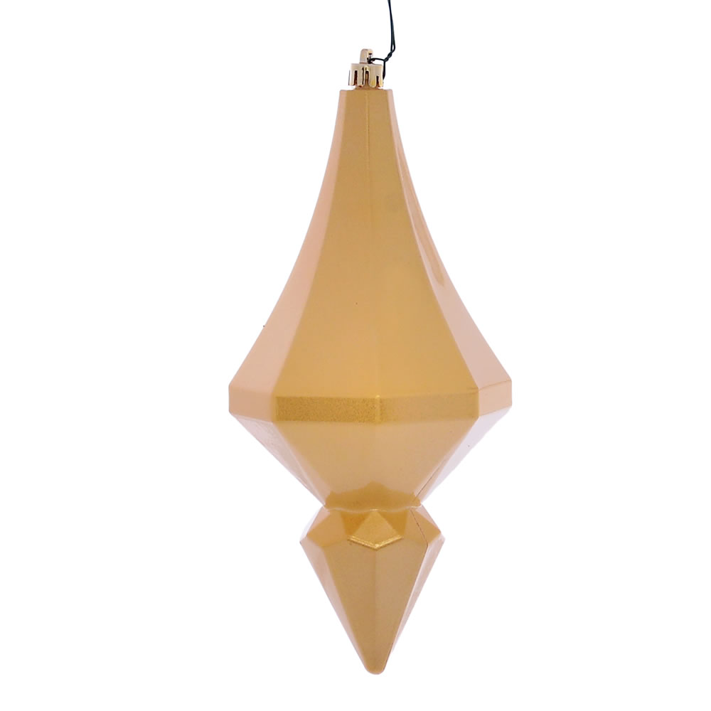 MC191008D 8 in. Gold Candy Diamond Finial Ornament - 2 per Bag