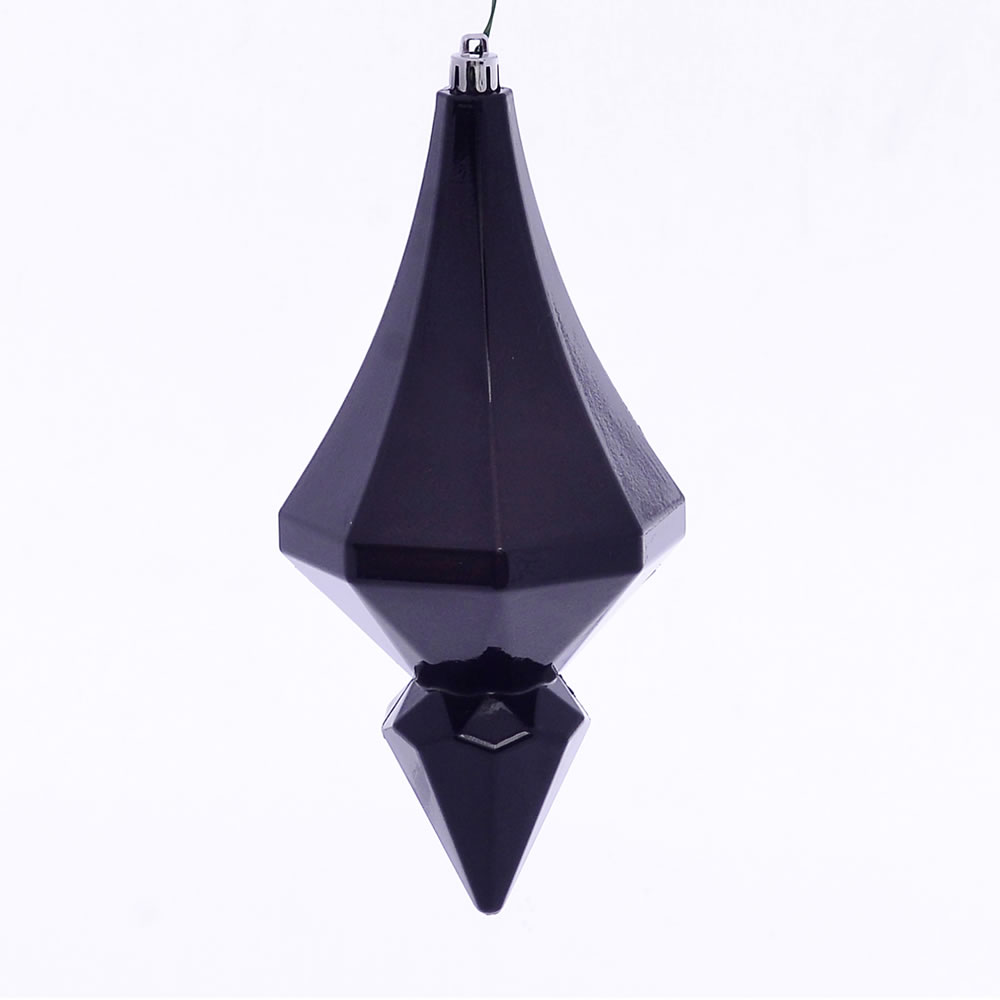 MC191017D 8 in. Black Candy Diamond Finial Ornament - 2 per Bag