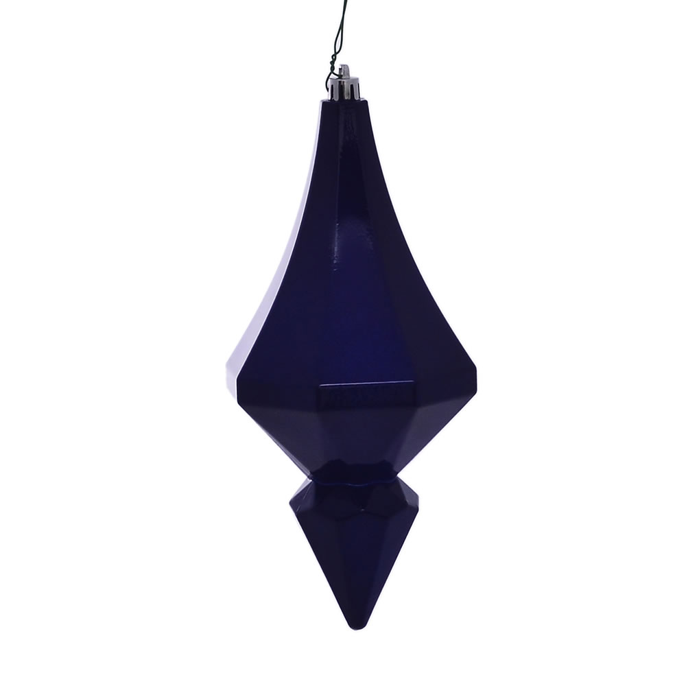 8 in. Cobalt Blue Candy Diamond Finial Ornament - 2 per Bag