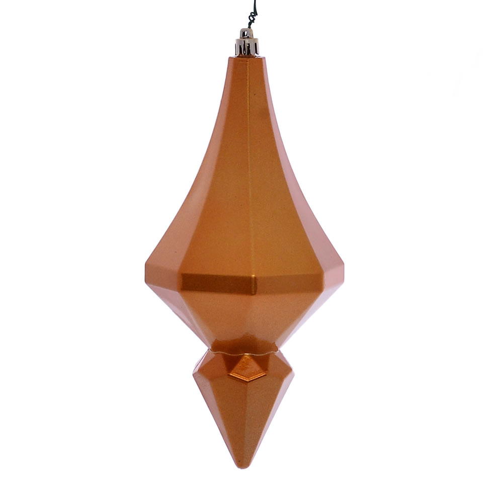 8 in. Antique Gold Candy Diamond Finial Ornament - 2 per Bag