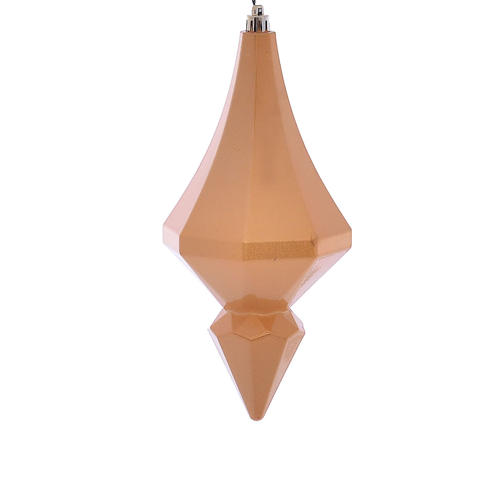 MC191033D 8 in. Copper & Gold Candy Diamond Finial Ornament - 2 per Bag