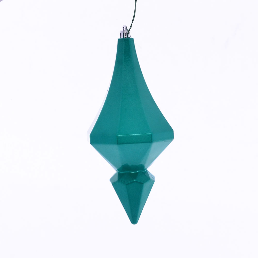 8 in. Teal Candy Diamond Finial Ornament - 2 per Bag