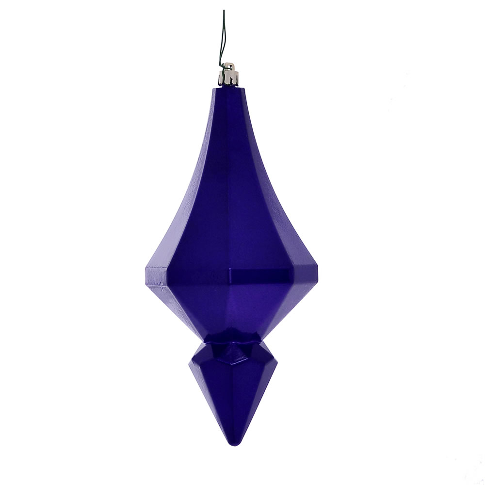 8 in. Purple Candy Diamond Finial Ornament - 2 per Bag