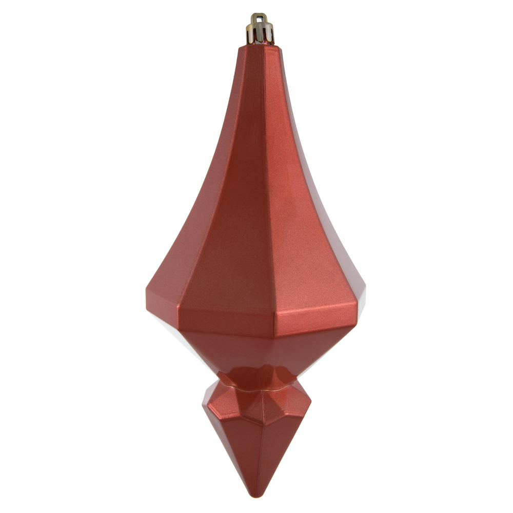 8 in. Coral Candy Diamond Finial Ornament - 2 per Bag
