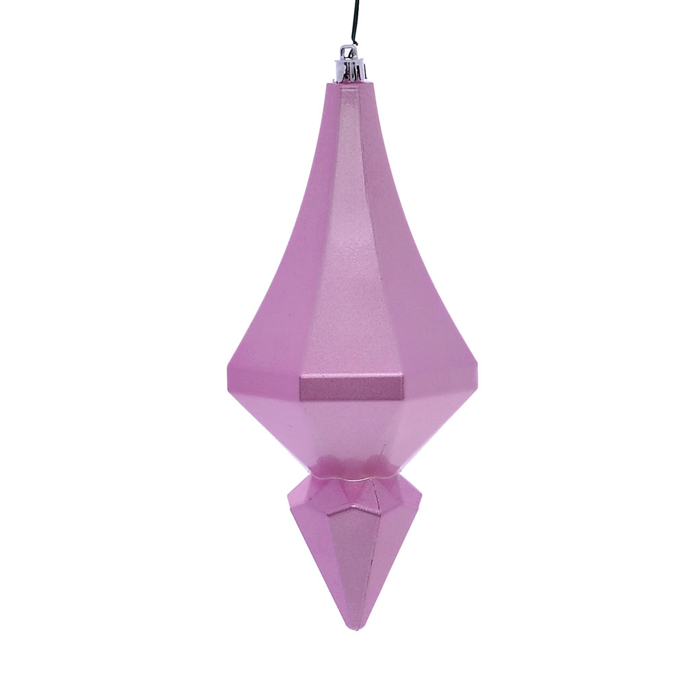 8 in. Pink Candy Diamond Finial Ornament - 2 per Bag