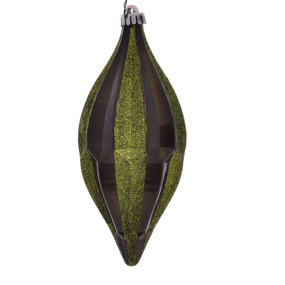 10 in. Olive Candy Glitter Shuttle Ornament - 2 per Bag