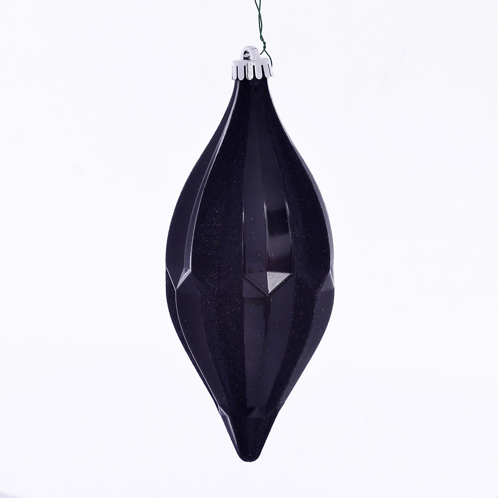 10 in. Black Candy Glitter Shuttle Ornament - 2 per Bag