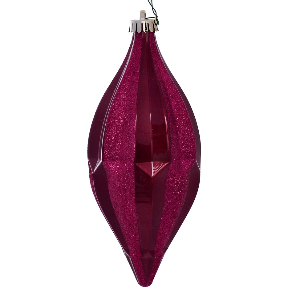10 in. Berry Red Candy Glitter Shuttle Ornament - 2 per Bag