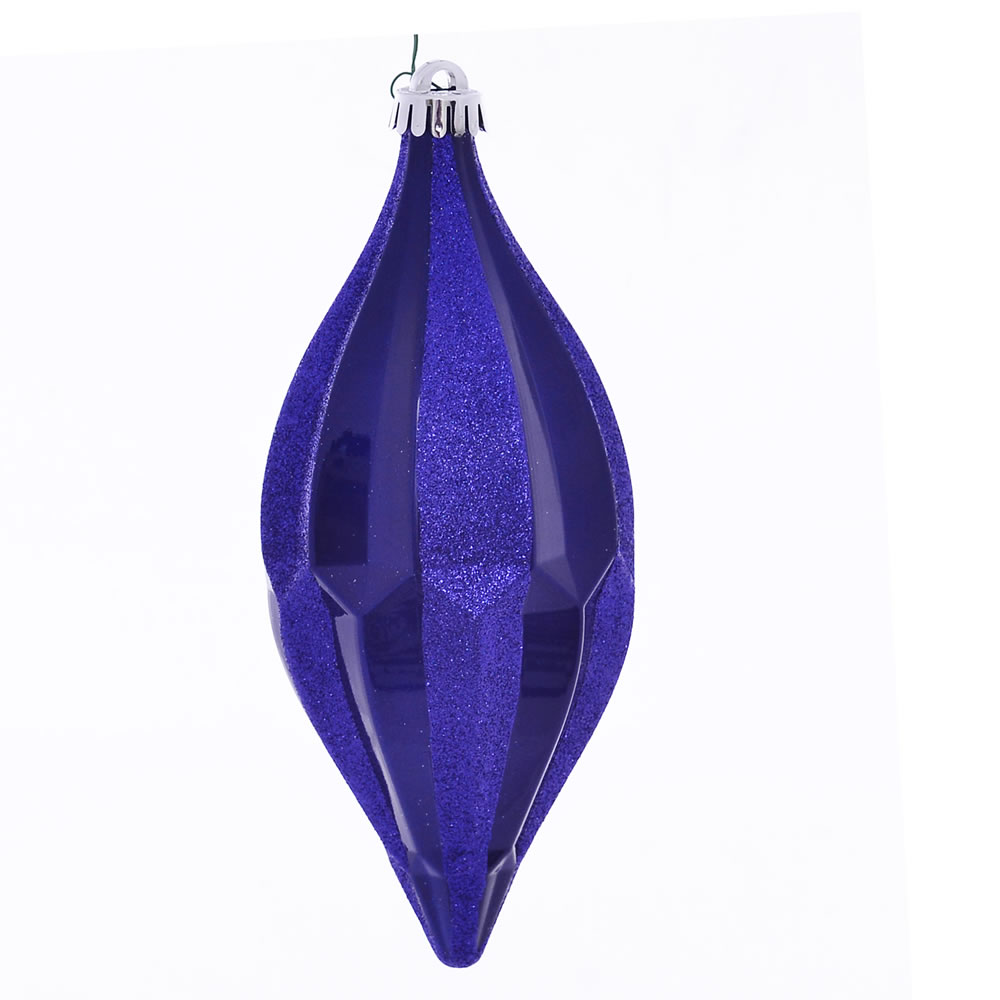 10 in. Cobalt Blue Candy Glitt Shuttle Ornament - 2 per Bag