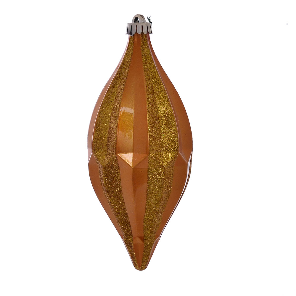 10 in. Antiq Gold Candy Glitter Shuttle Ornament - 2 per Bag
