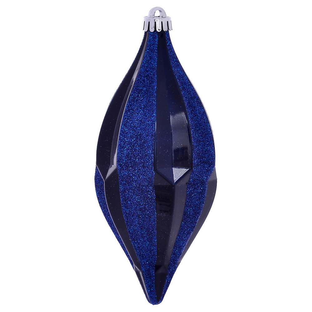 10 in. Midnt Blue Candy Glitter Shuttle Ornament - 2 per Bag
