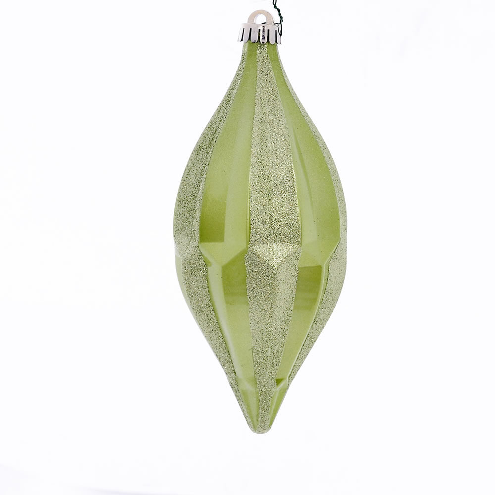 10 in. Celadon Candy Glitter Shuttle Ornament - 2 per Bag