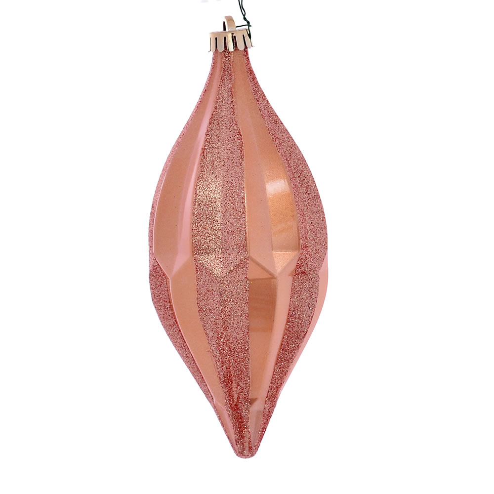 MC191158D 10 in. Rose Gold Candy Glitter Shuttle Ornament - 2 per Bag