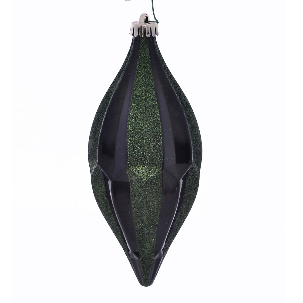 10 in. Moss Green Candy Glitter Shuttle Ornament - 2 per Bag