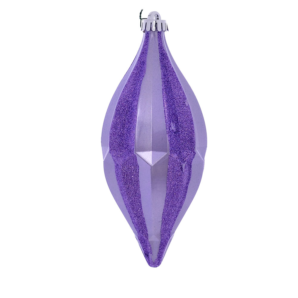 10 in. Lavender Candy Glitter Shuttle Ornament - 2 per Bag