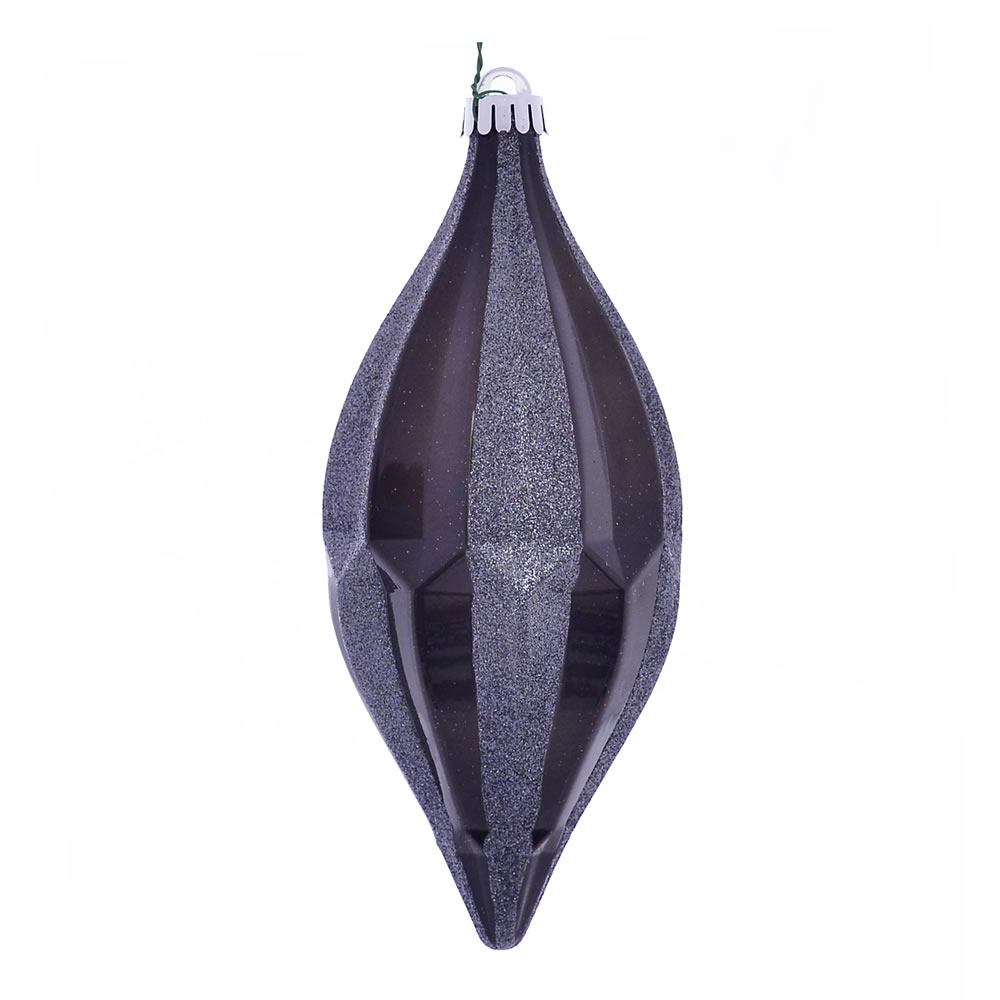 10 in. Pewter Candy Glitter Shuttle Ornament - 2 per Bag