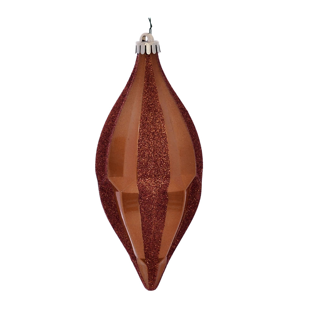 10 in. Copper Candy Glitter Shuttle Ornament - 2 per Bag