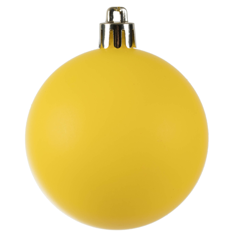 2.4 in. Yellow Matte UV Treated Ball Ornament - 24 per Bag