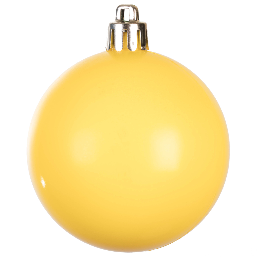 2.4 in. Yellow Shiny UV Treated Ball Ornament - 24 per Bag