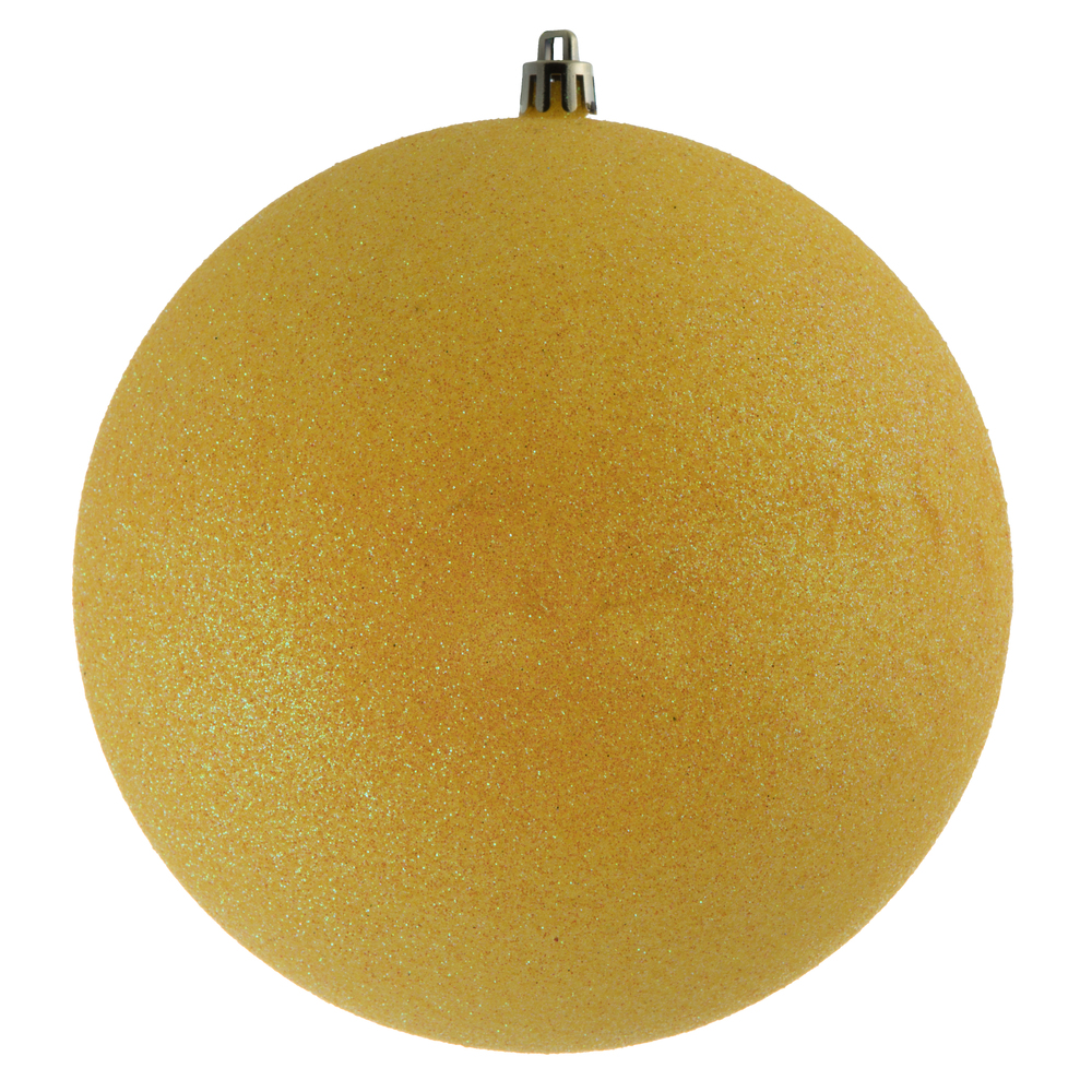 Vickerman 624241-6" Yellow Glitter Ball Christmas Tree Ornament (4 pack) (N591578DG)