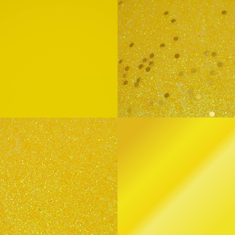 10 in. Yellow Ball 4 Finish Assorted Ornament - 4 per Bag