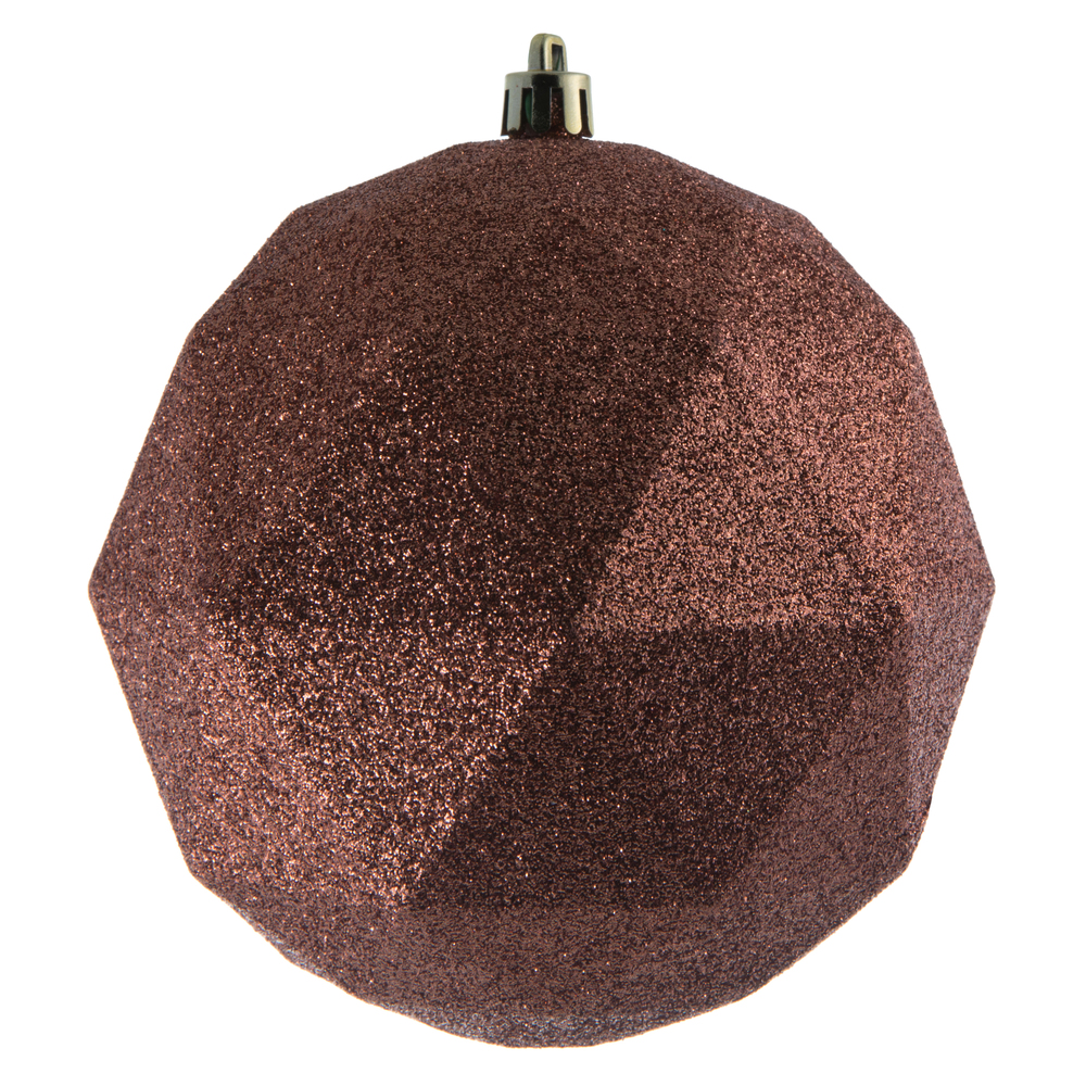 4.75 in. Coral Glitter Geometric Ball Ornaments - 4 per Bag