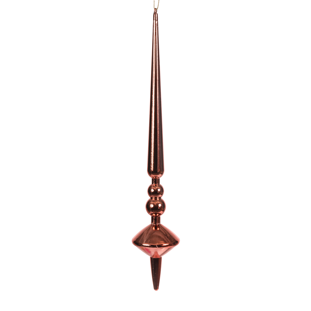 12 in. Coral Shiny Cupola Finial Ornament - 3 per Bag