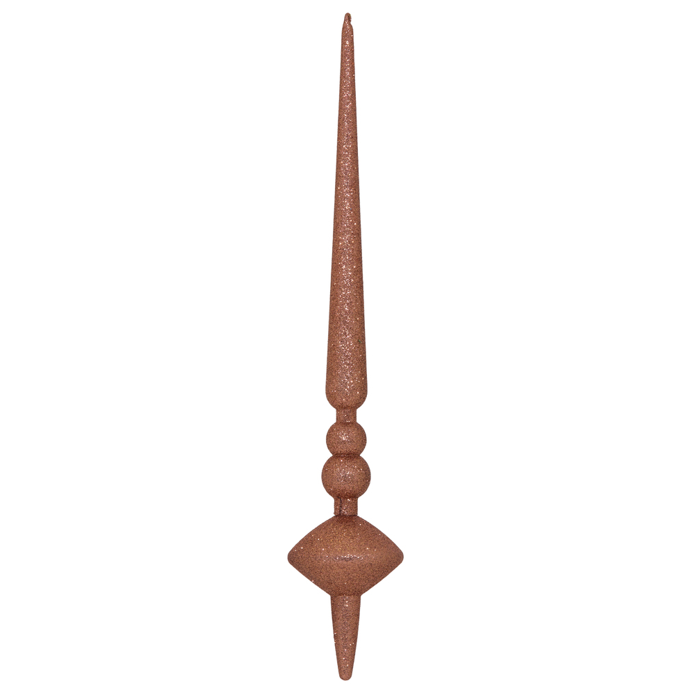 18 in. Coral Glitter Cupola Finial Ornament - 2 per Bag