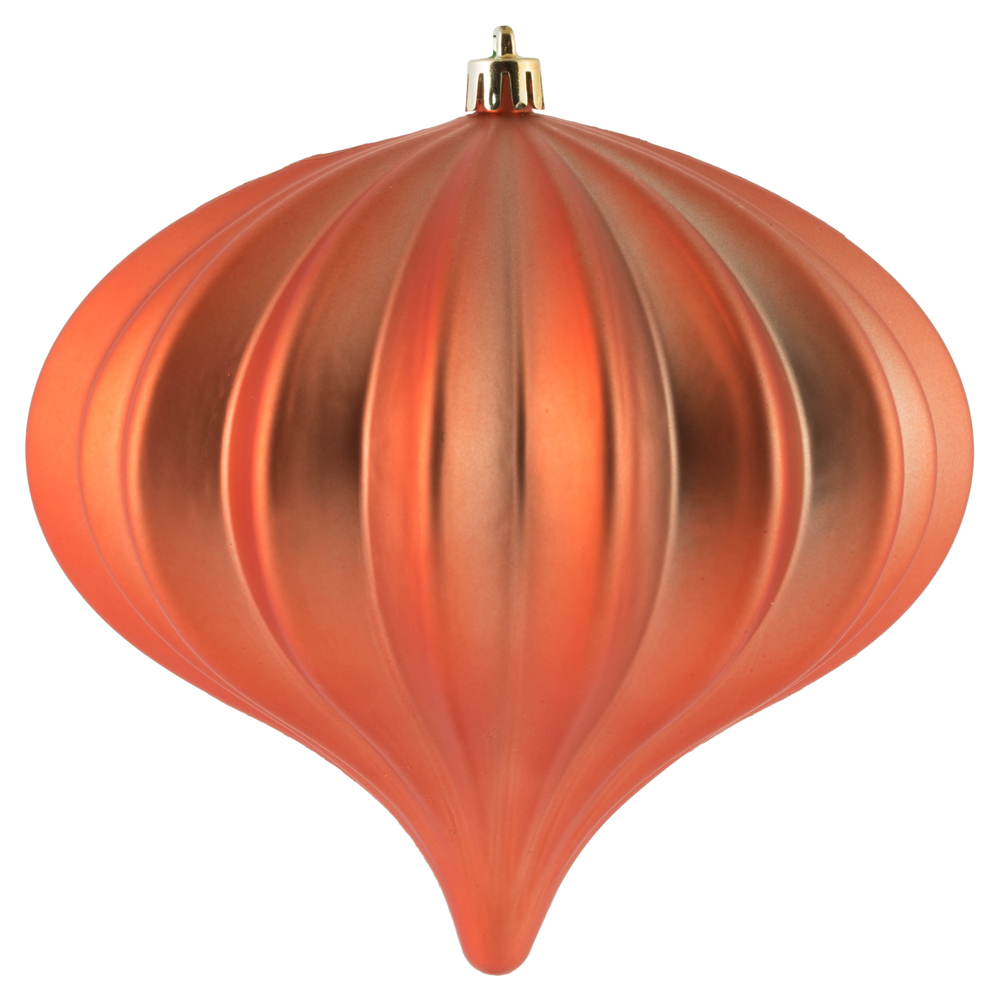 5.7 in. Coral Matte UV Drill Onion Ornament - 3 per Bag