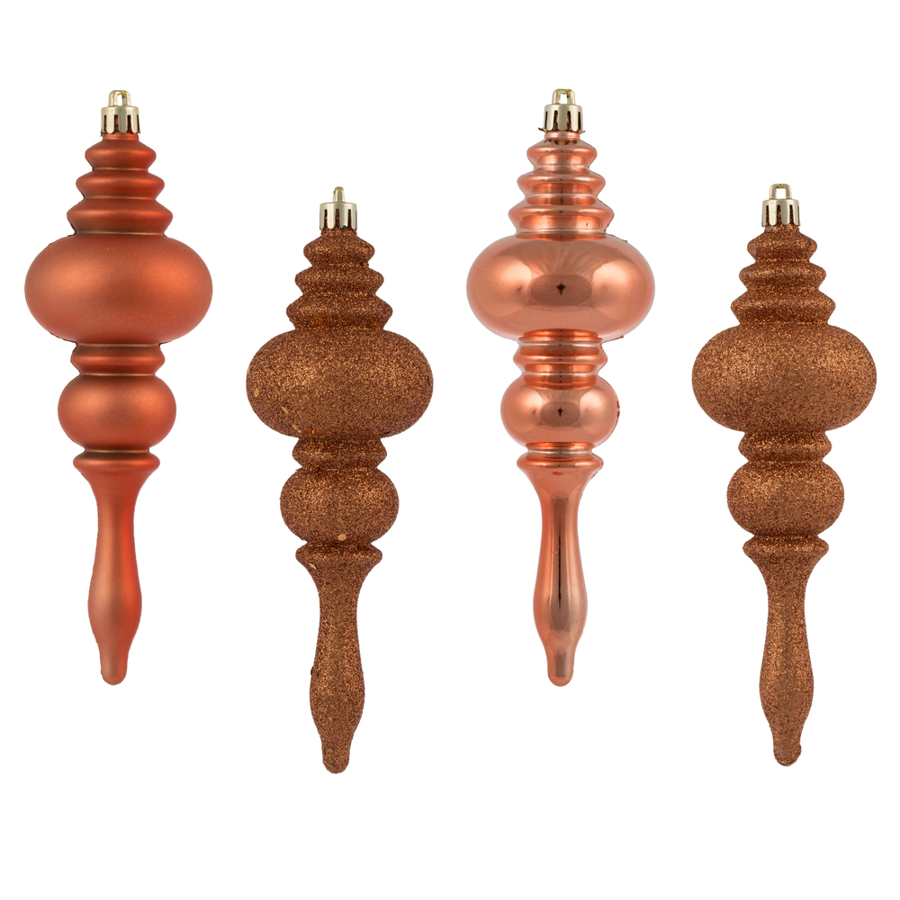 7 in. Coral Finial 4 Finish Assorted Ornament - 8 per Bag