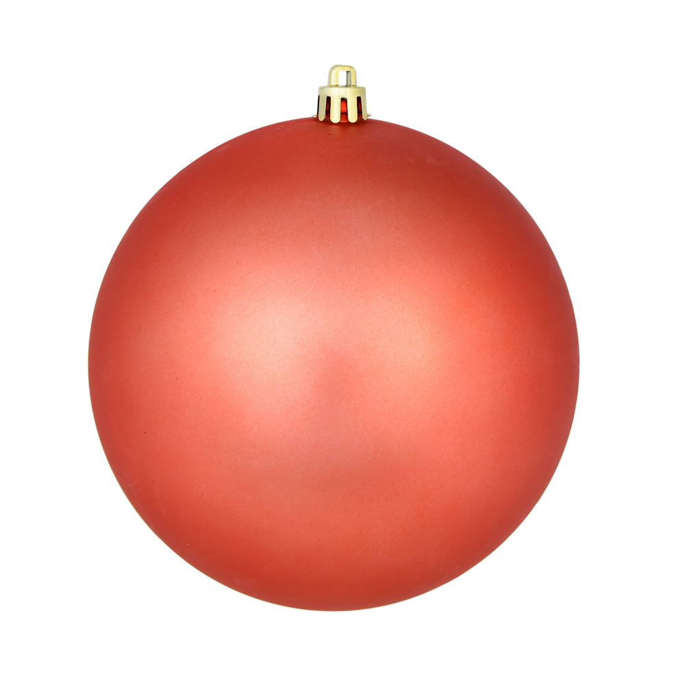 2.4 in. Coral Matte UV Treated Ball Ornament - 24 per Bag