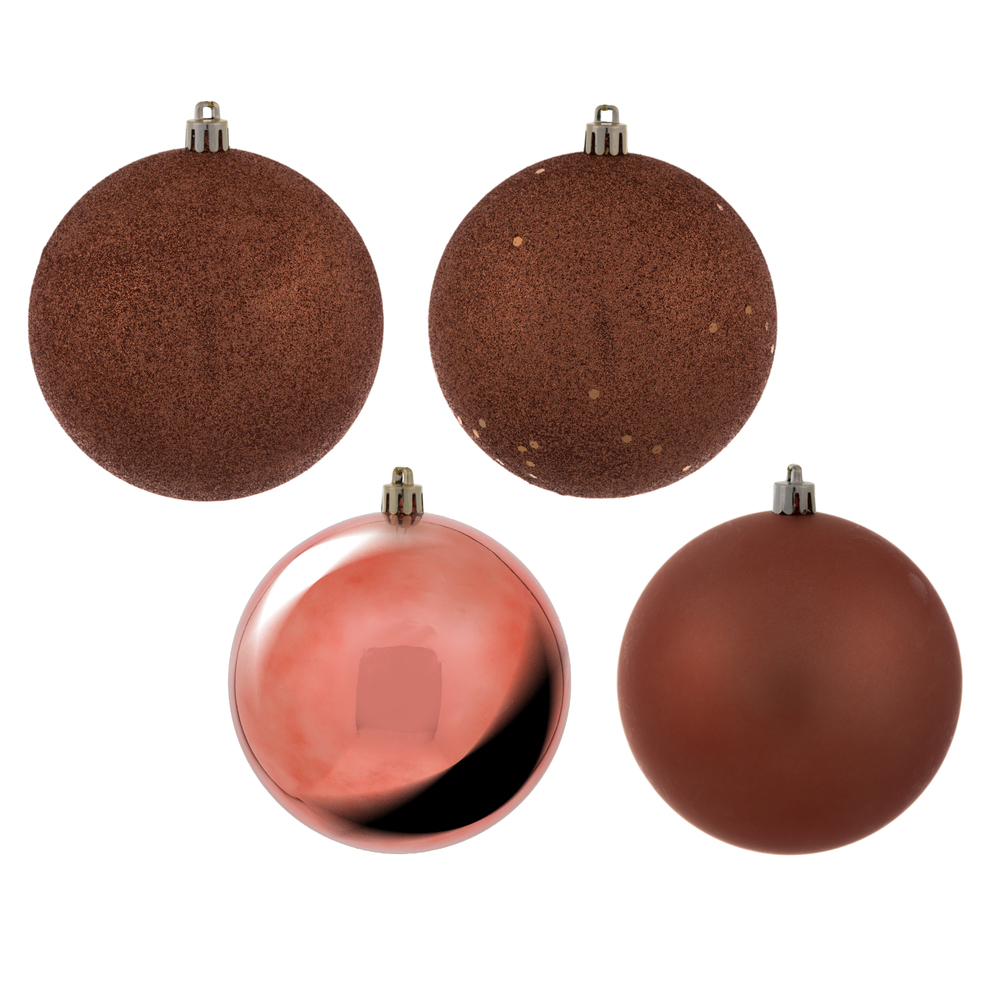 4 in. Coral Ball 4 Finish Assorted Ornament - 12 per Bag