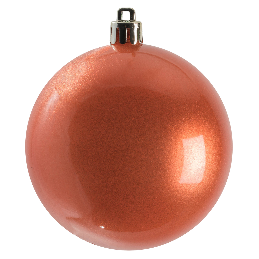 N591071DCV 4 in. Coral Candy UV Treated Ball Ornament - 6 per Bag