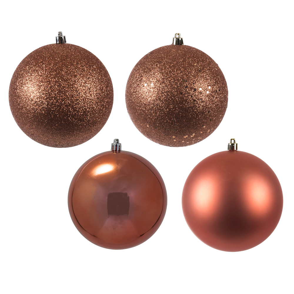 4.75 in. Coral Ball 4 Finish Assorted Ornament - 4 per Bag