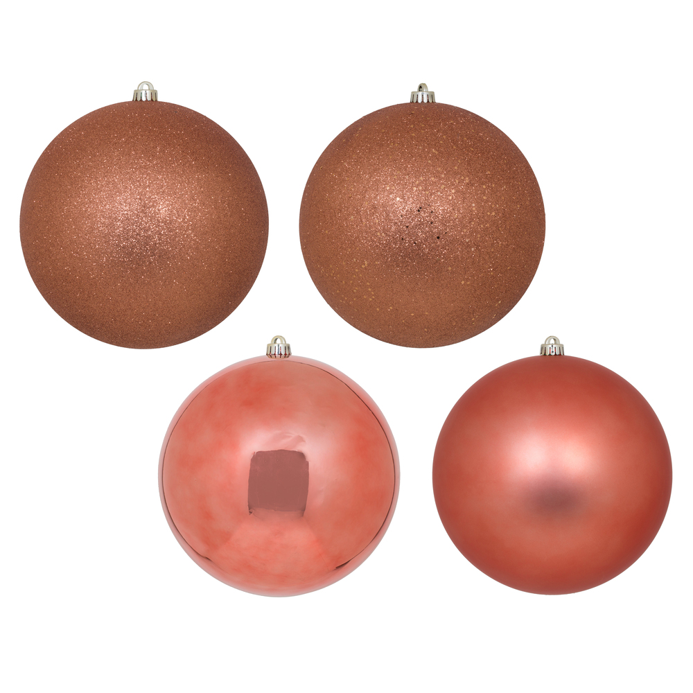 N592571DA 10 in. Coral Ball 4 Finish Assorted Ornament - 4 per Bag