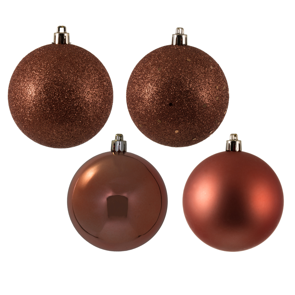 3 in. Coral Ball 4 Finish Assorted Ornament - 32 per Bag