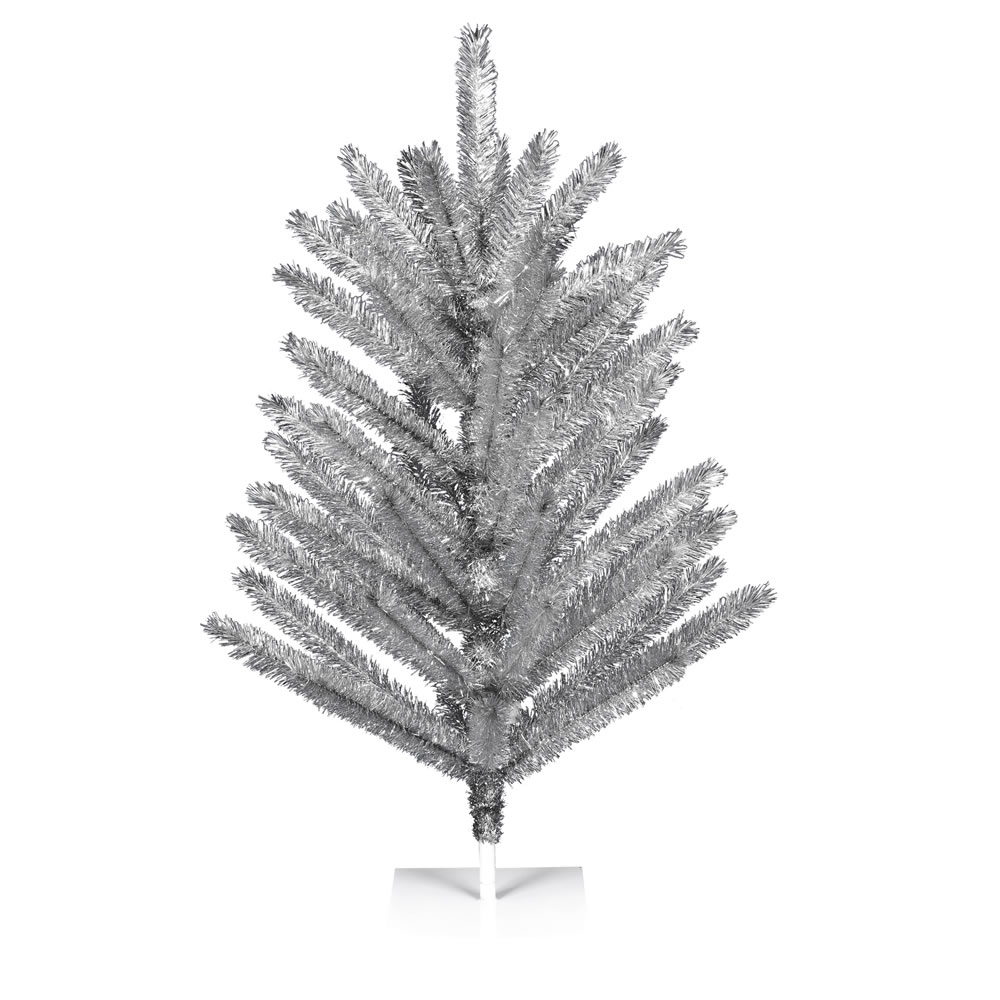 4 ft. x 35 in. Vintage Aluminum Artificial Christmas Tree with 55 PVC Pull Down Branches