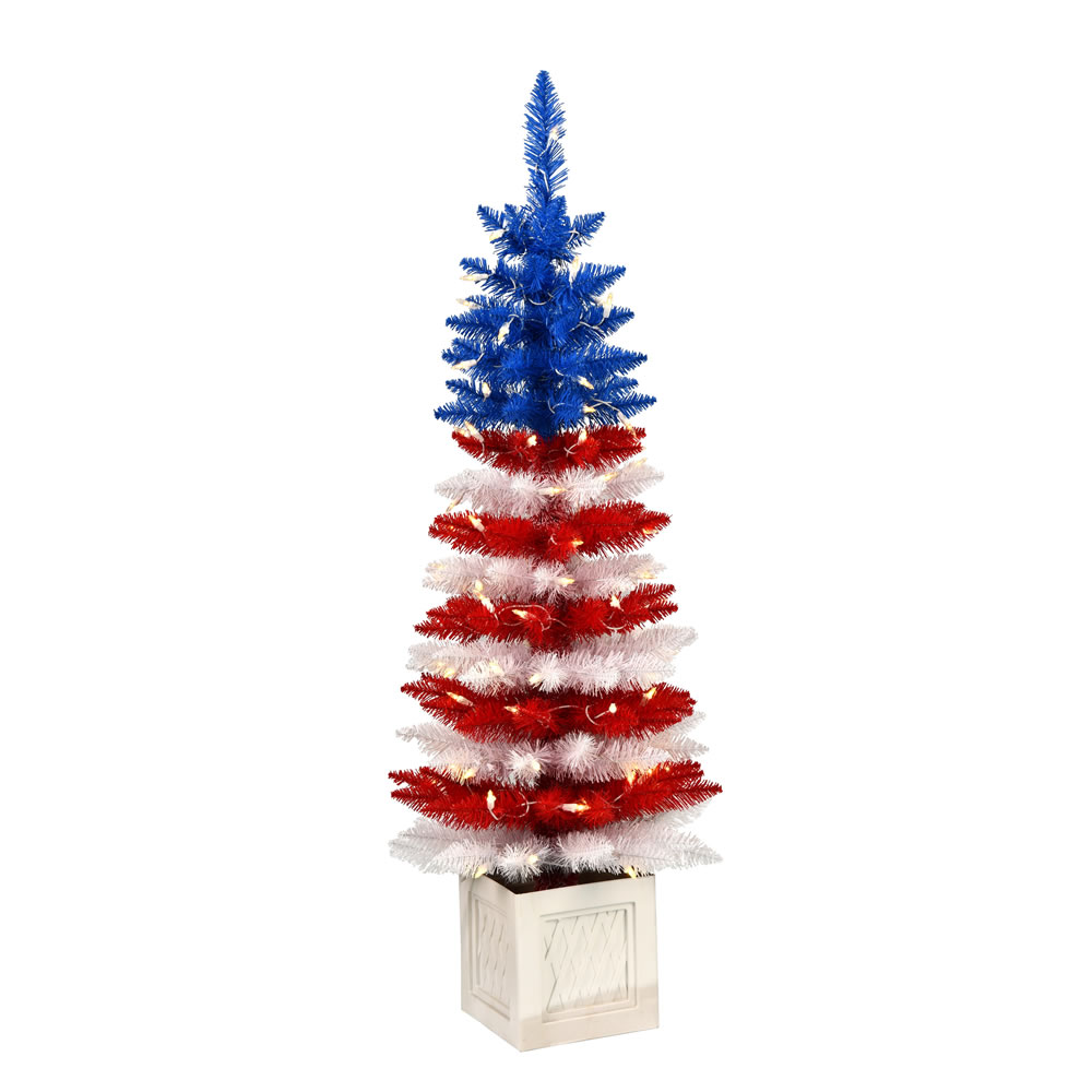 A177641LED 4 ft. x 18 in. Potted Centennial Pine Artificial Christmas Tree with Dura-Lit 100 LED Warm White Mini Lights