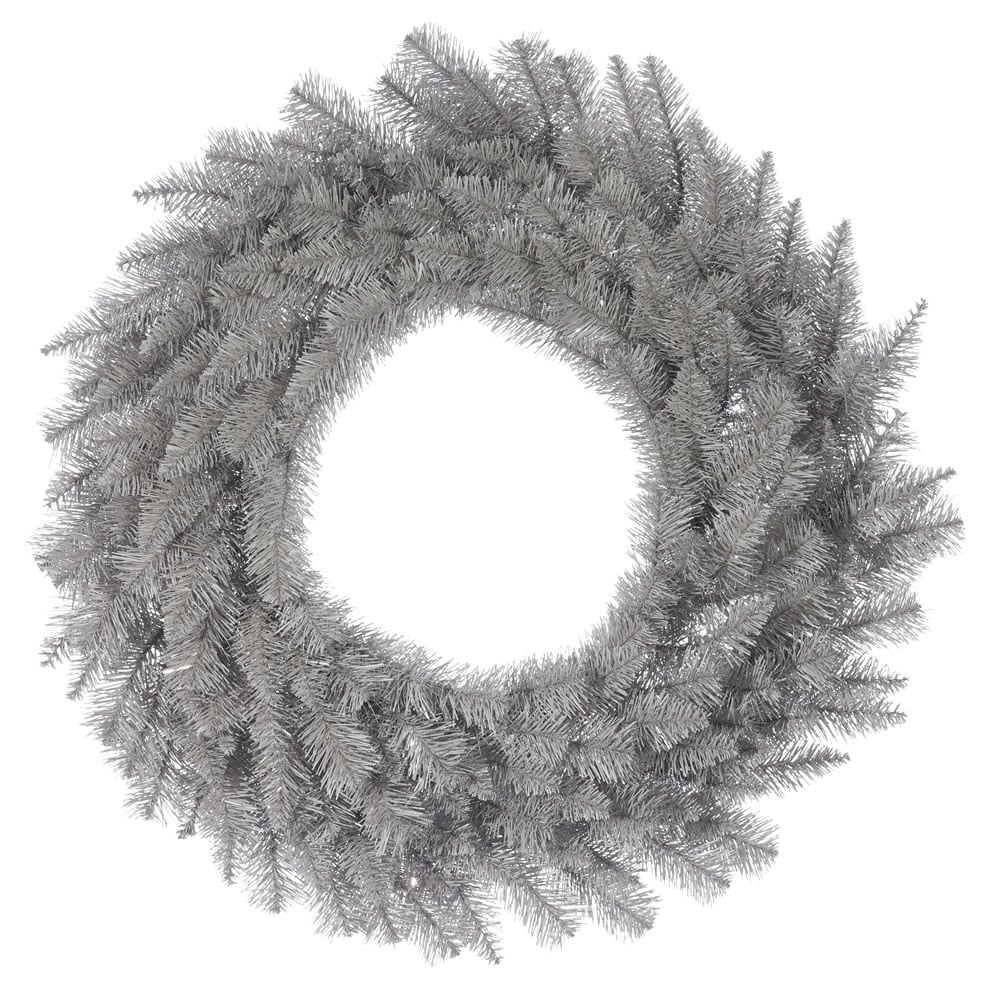 36 in. Platinum Fir Wreath with 240 PVC Tips
