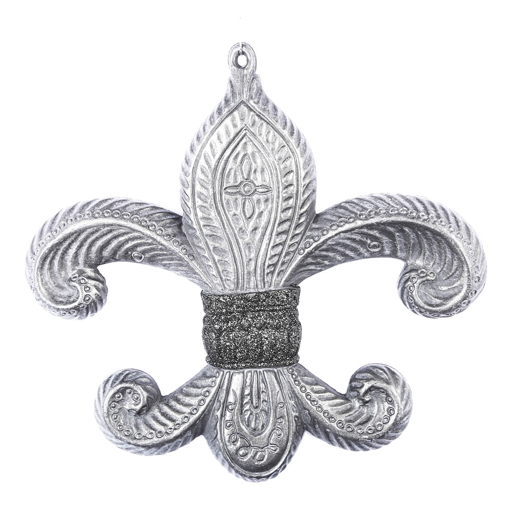 7.3 in. Gunmetal Antique Fleur-De-Lis Ornament - 2 per Bag
