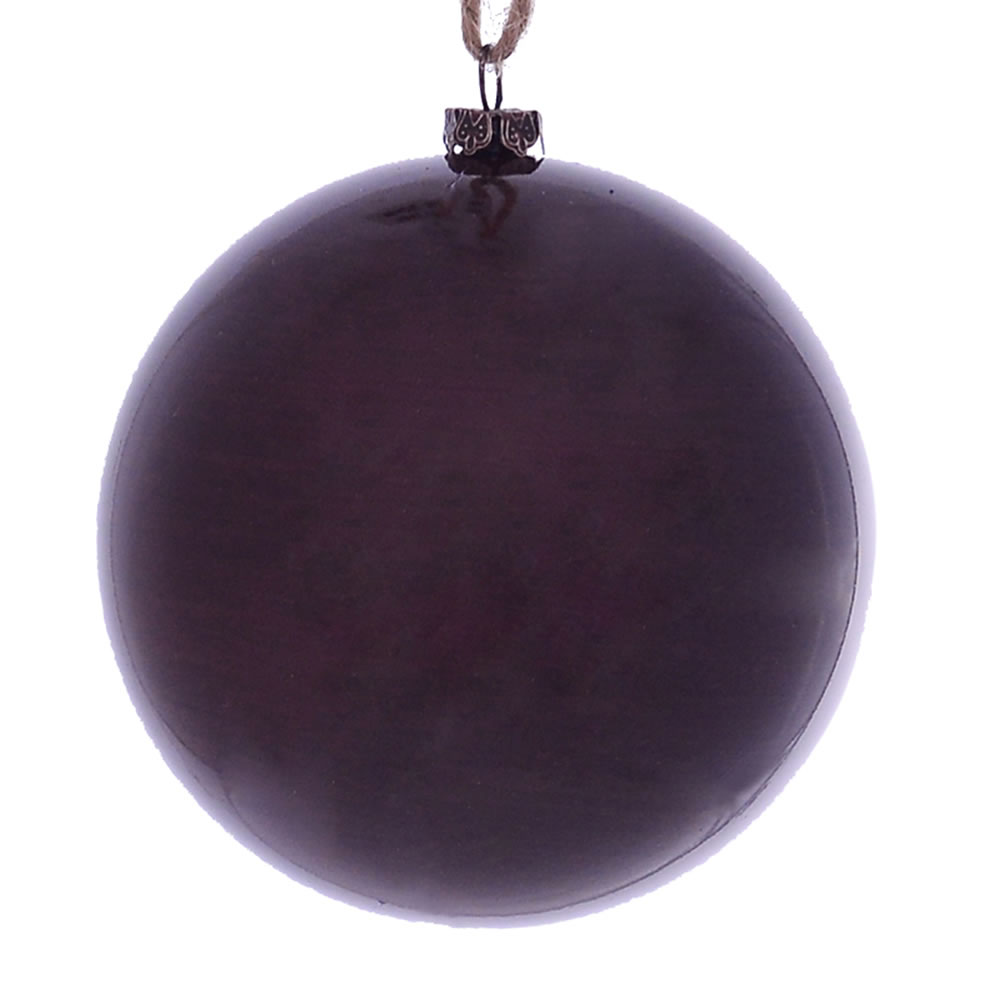 4 in. Burgundy Wood Grain Ball Ornament - 6 per Bag