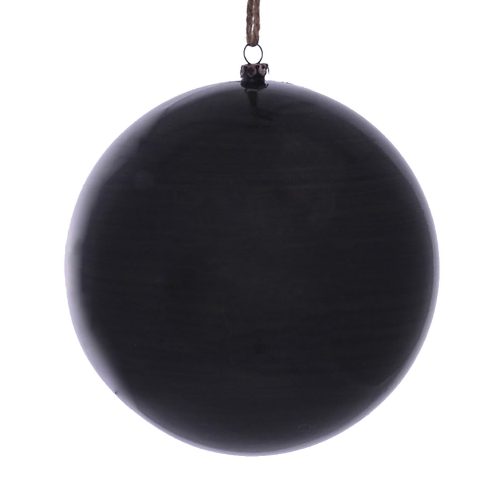 6 in. Moss Green Wood Grain Ball Ornament - 3 per Bag