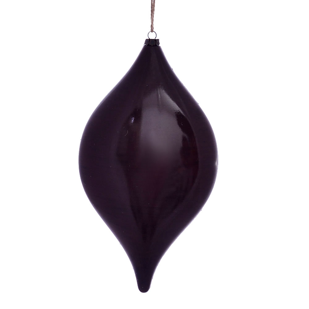 11.5 in. Burgundy Wood Grain Drop Ornament - 2 per Bag
