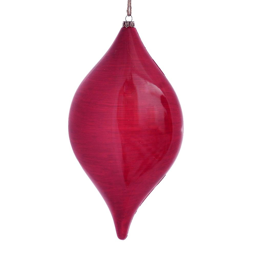 11.5 in. Red Wood Grain Drop Ornament - 2 per Bag
