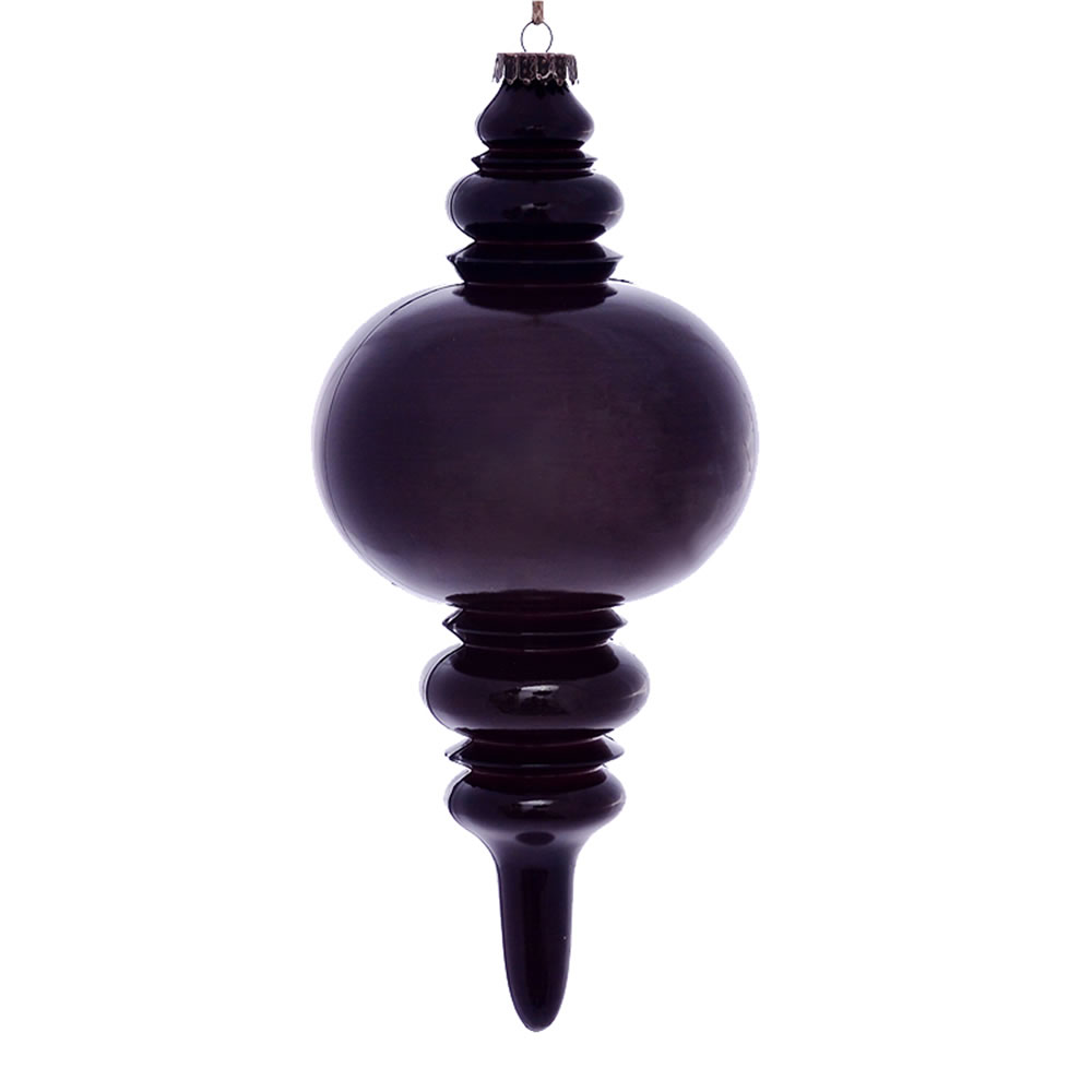 13 in. Plum Wood Grain Finial Ornament