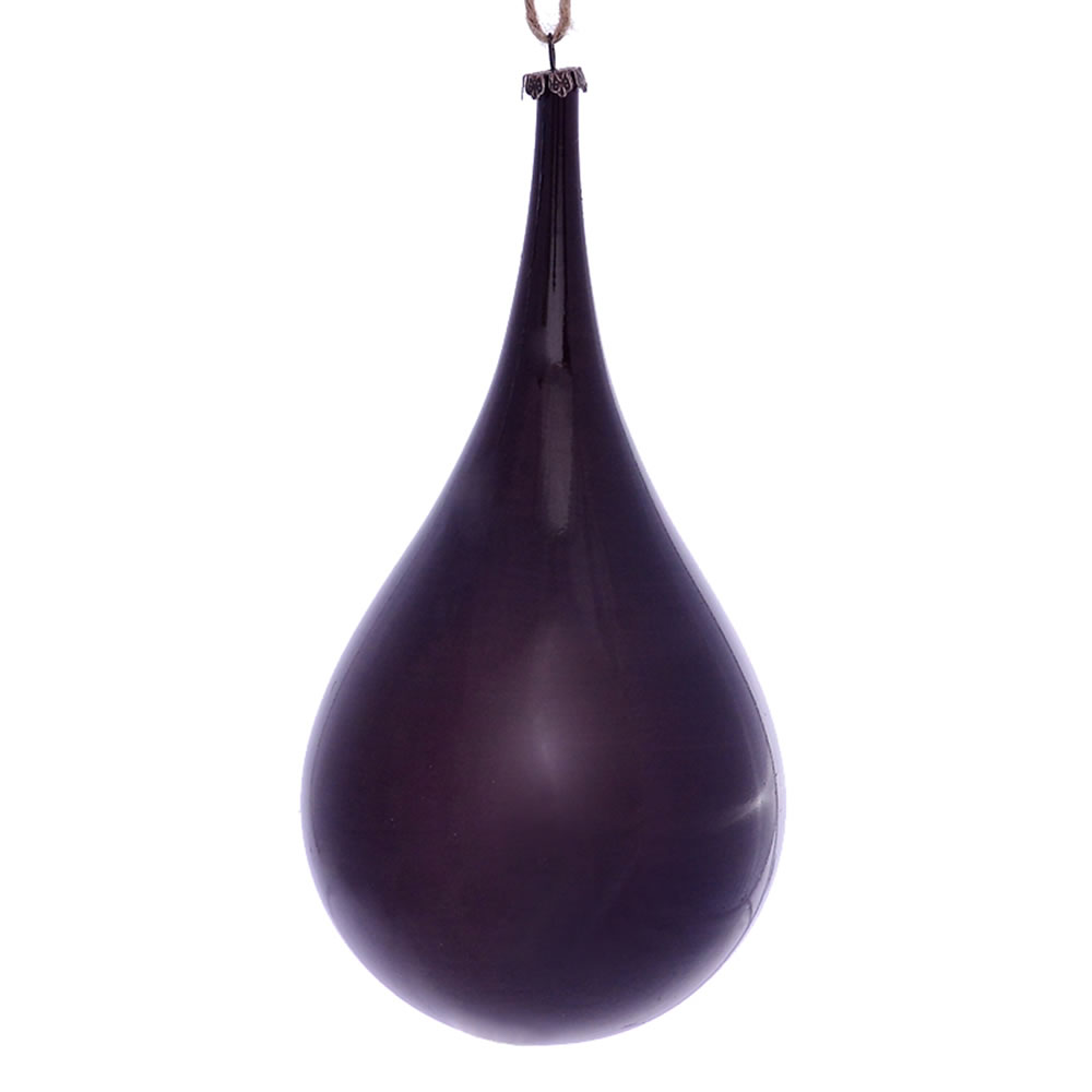 4 in. Plum Wood Grain Teardrop Ornament - 2 per Bag