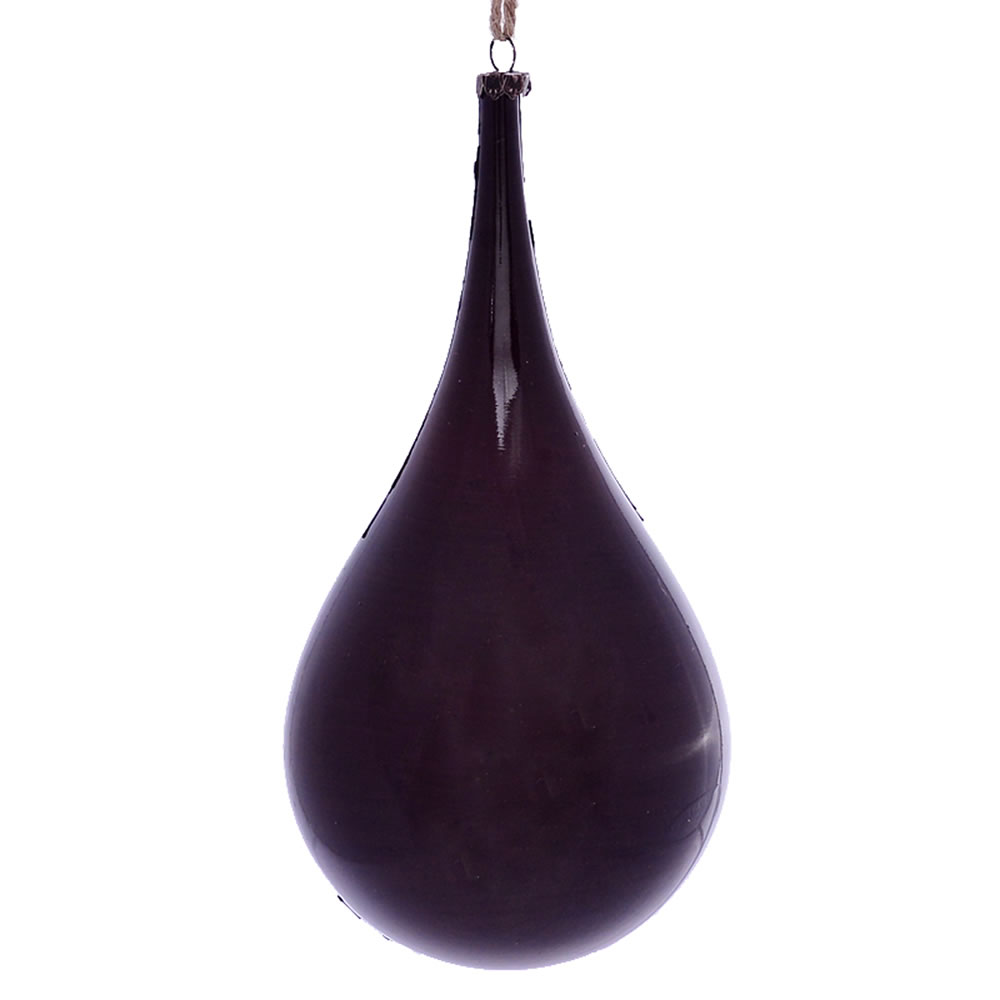 4 in. Burgundy Wood Grain Teardrop Ornament - 2 per Bag