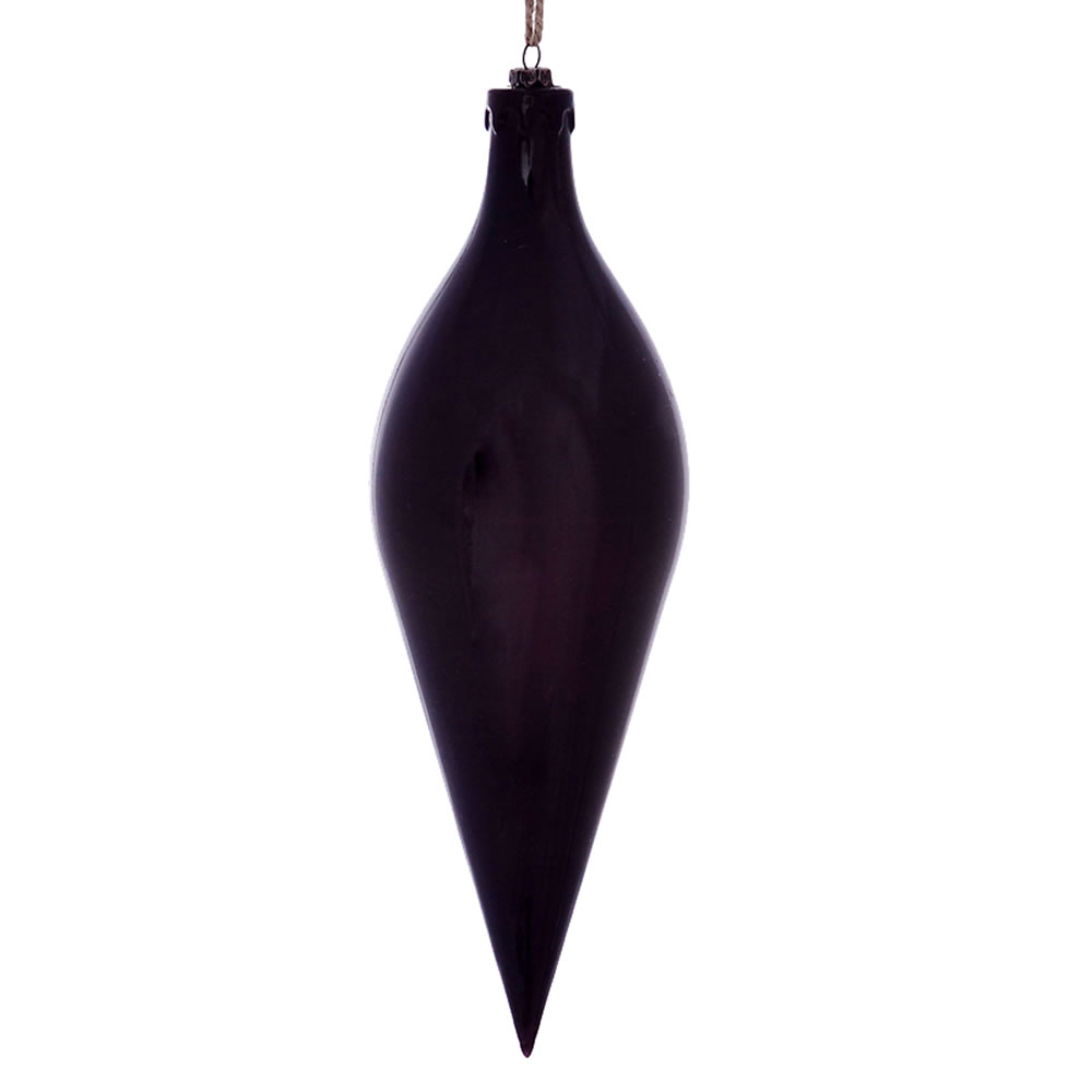 12 in. Plum Wood Grain Shuttle Ornament - 2 per Bag