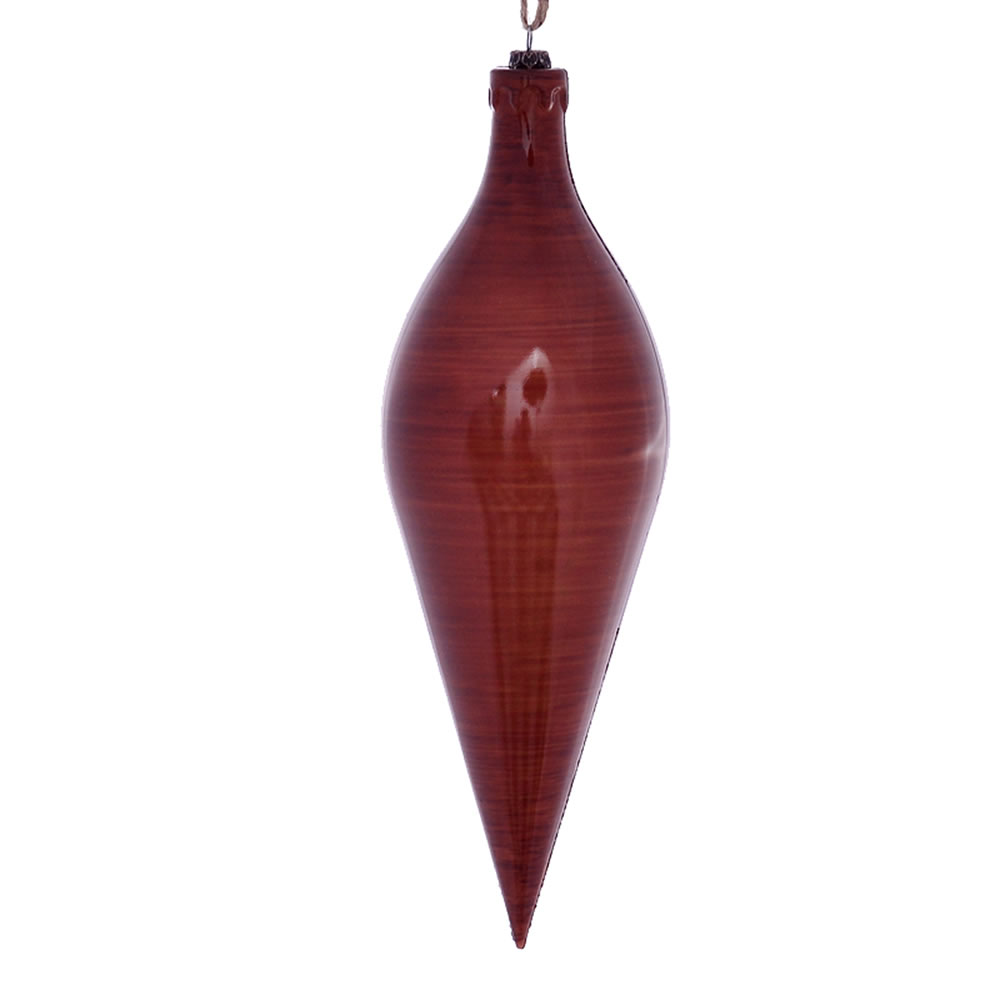 MC197788 12 in. Copper Wood Grain Shuttle Ornament - 2 per Bag